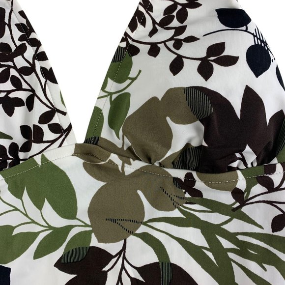 Catalina Medium 8 10 Swim Suit One Piece Floral CA19006 Olive Green Black White - Picture 3 of 5